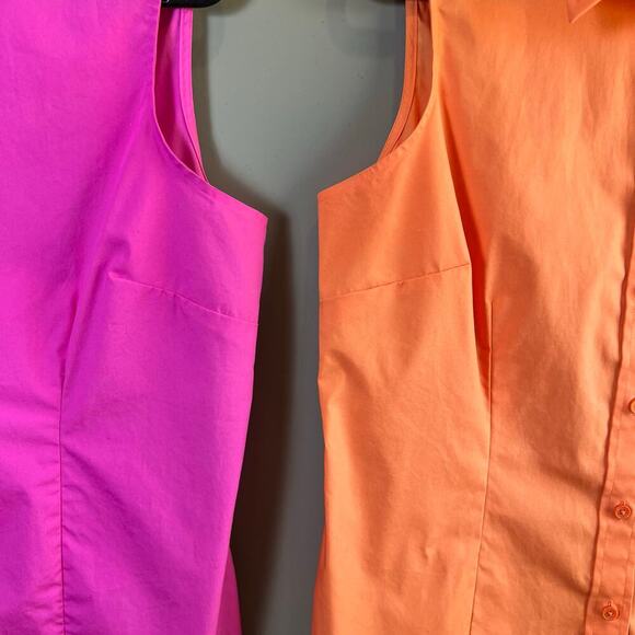 Lot / Bundle of 2 Jones New York Signature Sleeveless Button Up Tops Size Large - Picture 10 of 10